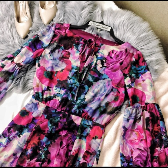 Tahari AS Levine Watercolor Floral Poppy Dress - Picture 7 of 7